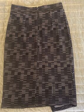 Anthropologie Black and Gray Geometric Pencil Skirt- Anthropologie